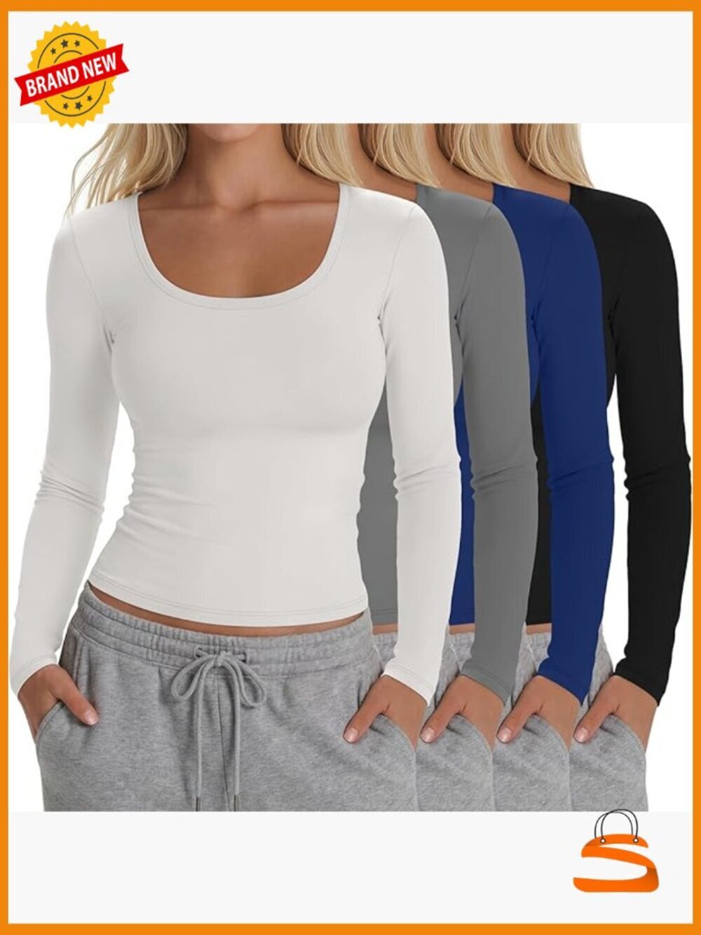 4 Pack Women's Long Sleeve Compression Shirts Yoga Athletic Base Layer Quick Dry